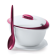 Kép 1/2 - Mediterrán tál 3,5 L fehér, pink kanállal Tupperware