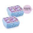 Kép 2/3 - Szendvicses világos kék virágos 1 db Tupperware
