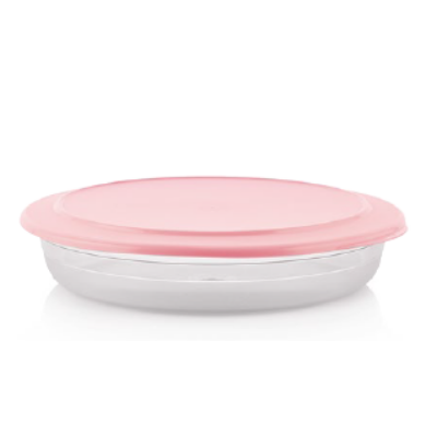 Lapos kristály tál 2 L rózsaszín Tupperware