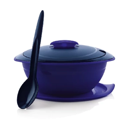 Mediterrán tál 2,5 L lila, kék kanállal Tupperware