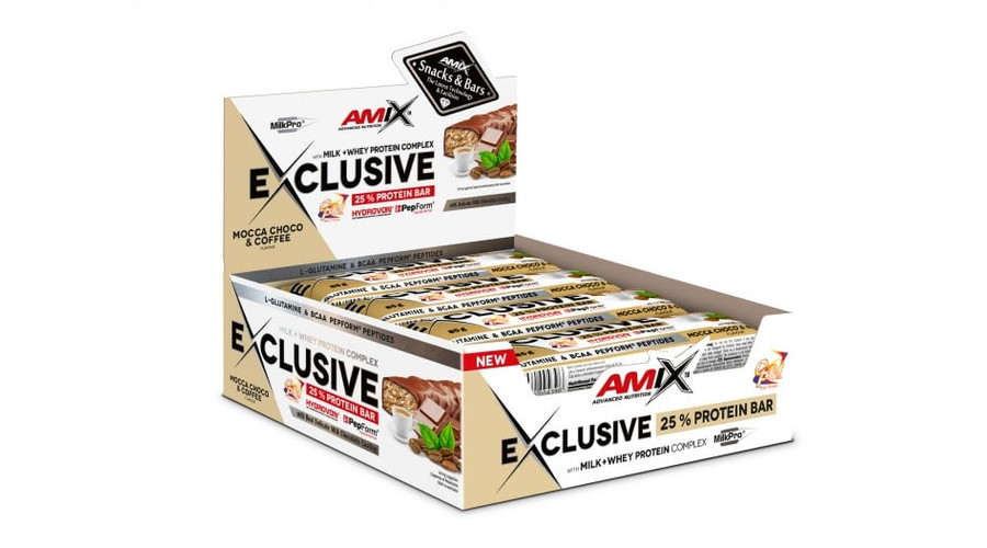 Exclusive Protein Bar Box 12x85g mocha-choco-coffee AMIX Nutrition