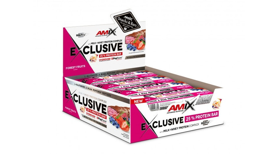 Exclusive Protein Bar Box 12x85g forest fruits AMIX Nutrition