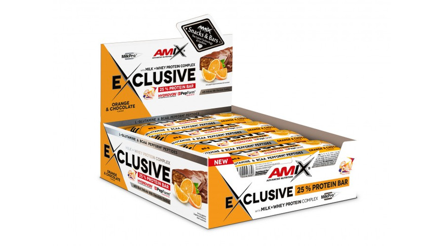 Exclusive Protein Bar Box 12x85g orange-chocolate AMIX Nutrition Exclusive Protein Bar Box 12x85g orange-chocolate AMIX Nutrition
