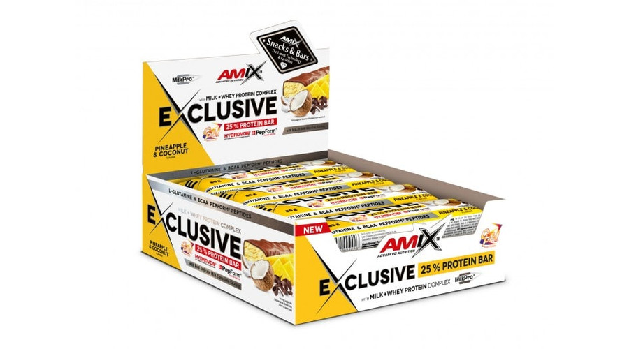 Exclusive Protein Bar Box 12x85g pineapple-coconut AMIX Nutrition Exclusive Protein Bar Box 12x85g pineapple-coconut AMIX Nutrition