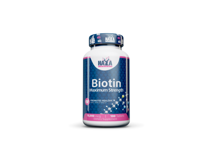 Biotin Maximum Strength 10,000mcg 100 tabl. HAYA LABS