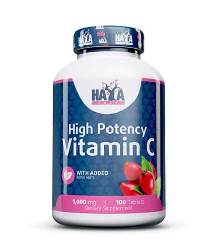 High Potency Vitamin C 1,000mg with rose hips 100 tabl. HAYA LABS