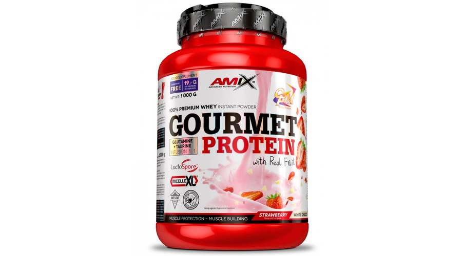 Gourmet Protein 1000g Strawberry-White choco AMIX Nutrition