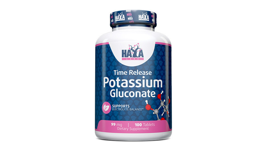 Potassium Gluconate 99mg 100 tabl. HAYA LABS Potassium Gluconate 99mg 100 tabl. HAYA LABS