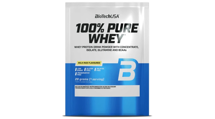 Image of 100% Pure Whey 28 g tejberizs BioTechUSA