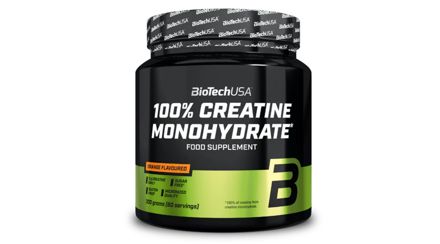 100% Creatine Monohydrate 300 g narancs BioTechUSA