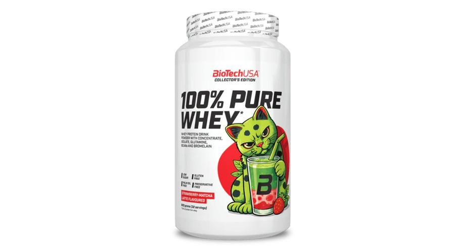 100% Pure Whey 900 g strawberry-matcha latte (limitált) BioTechUSA 100% Pure Whey 900 g strawberry-matcha latte (limitált) BioTechUSA