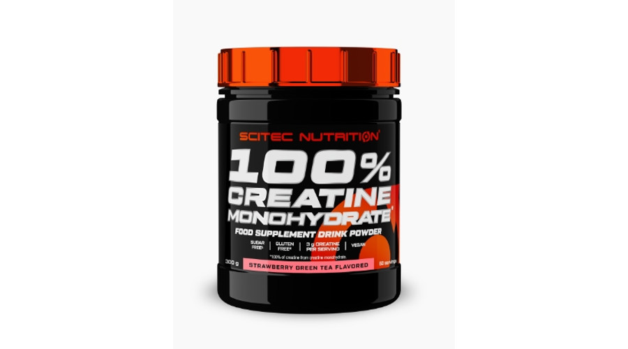 100% Creatine Monohydrate 300g eper-zöld tea Scitec Nutrition