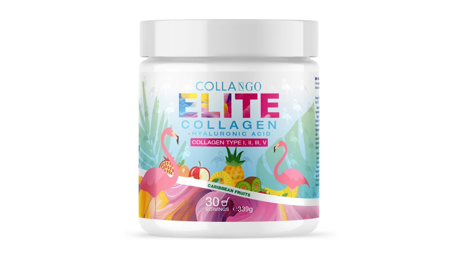 COLLANGO Elite Collagen + Hyaluronic acid (Collagen Type I, II, III, V) 339 g trópusi gyümölcs kollagén COLLANGO Elite Collagen + Hyaluronic acid (Collagen Type I, II, III, V) 339 g trópusi gyümölcs kollagén