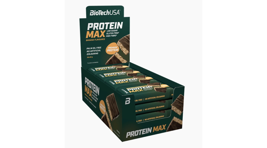 Protein Max fehérjeszelet 16x45g banán BioTechUSA Protein Max fehérjeszelet 16x45g banán BioTechUSA