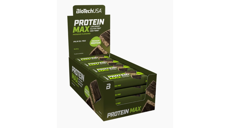 Protein Max fehérjeszelet 16x45g pisztácia BioTechUSA Protein Max fehérjeszelet 16x45g pisztácia BioTechUSA