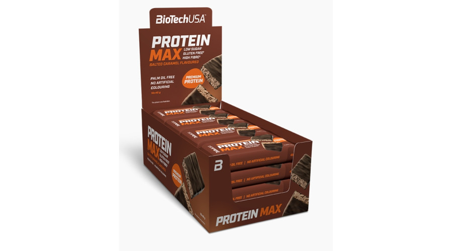 Protein Max fehérjeszelet 16x45g sós karamell BioTechUSA