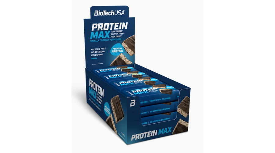 Protein Max fehérjeszelet 16x45g kókusz-vanília BioTechUSA Protein Max fehérjeszelet 16x45g kókusz-vanília BioTechUSA