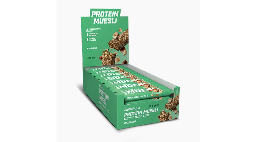 Protein Muesli 28x30g mogyoró BioTechUSA Protein Muesli 28x30g mogyoró BioTechUSA
