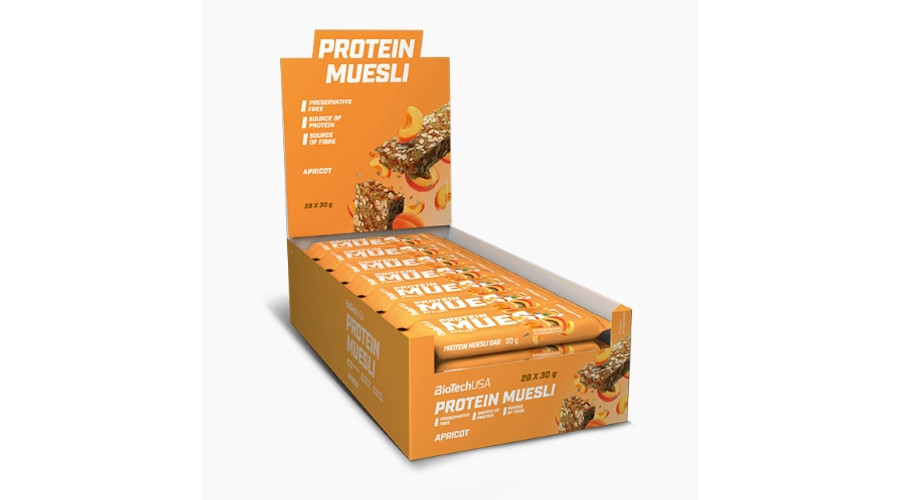 Protein Muesli 28x30g sárgabarack BioTechUSA