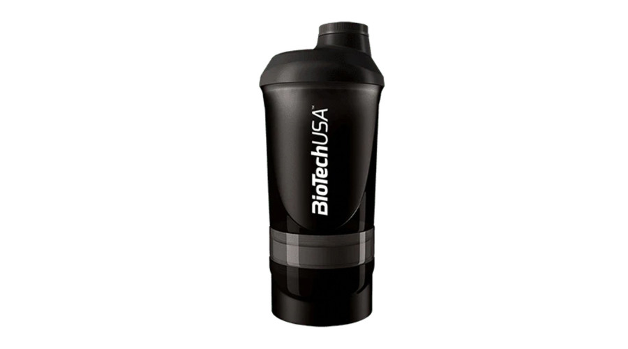 Wave+ Shaker 600 ml (+ 200 ml +150 ml) fekete-füst BioTechUSA
