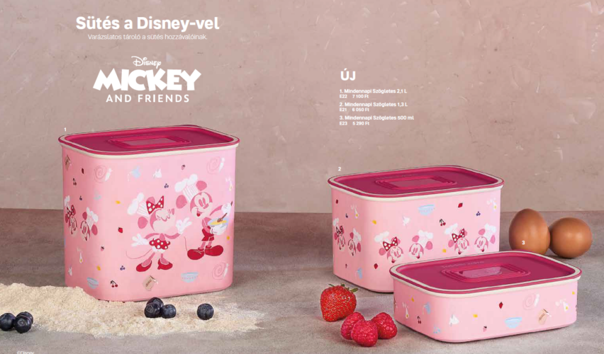 Mindennapi Szögletes Szett Mickey and Friends rózsaszín Tupperware